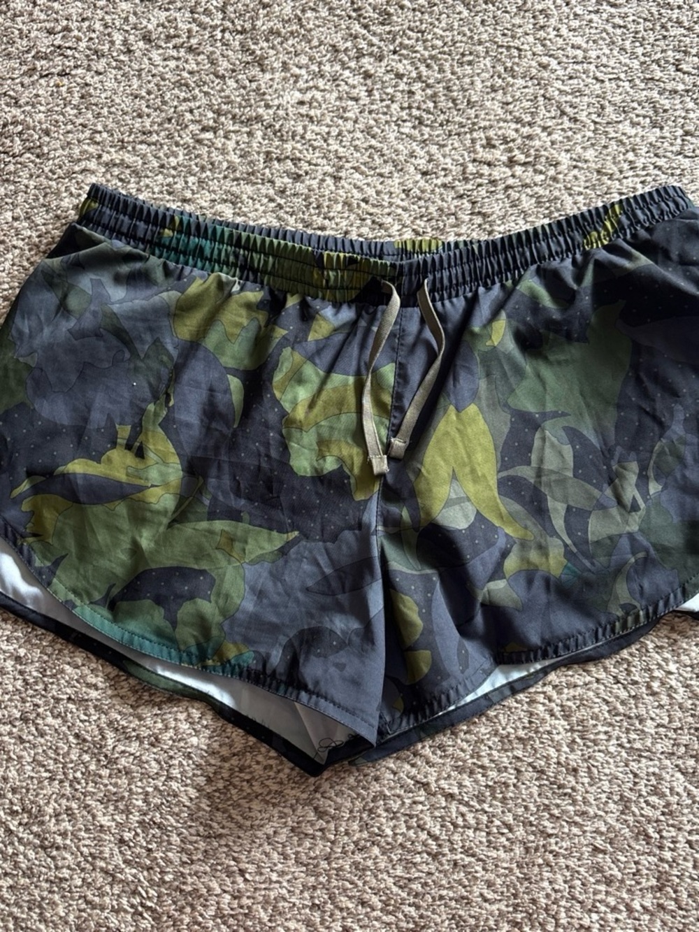 Old Navy Green Camo Athletic Shorts with Drawstring